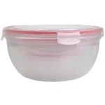 Unbranded 10-Piece Round Plastic Food Storage Container Set with Locking Snap-On Lids, Red thumbnail 3