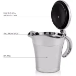 Ovente 14 oz. Stainless Glass Double-Wall Insulated Gravy Boat with Lid thumbnail 3