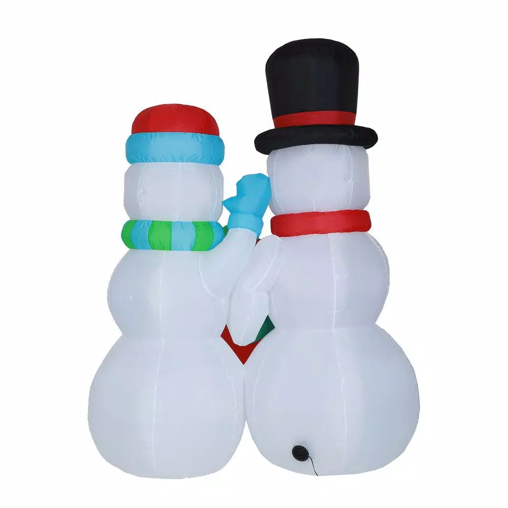 Luxen Home 8 ft. Snowman Family Inflatable Holiday Yard Decor with LED Lights