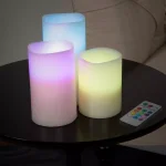 Lavish Home 3-Piece LED Color Changing Flameless Votive Candle Set with Remote and Vanilla Scent thumbnail 2