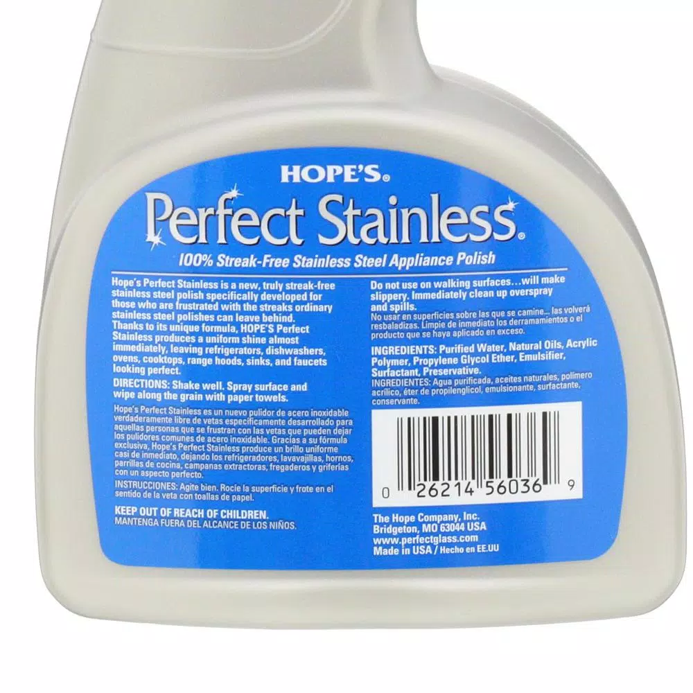 Hope's Perfect Stainless Streak-Free Stainless Steel Polish, 22 oz.