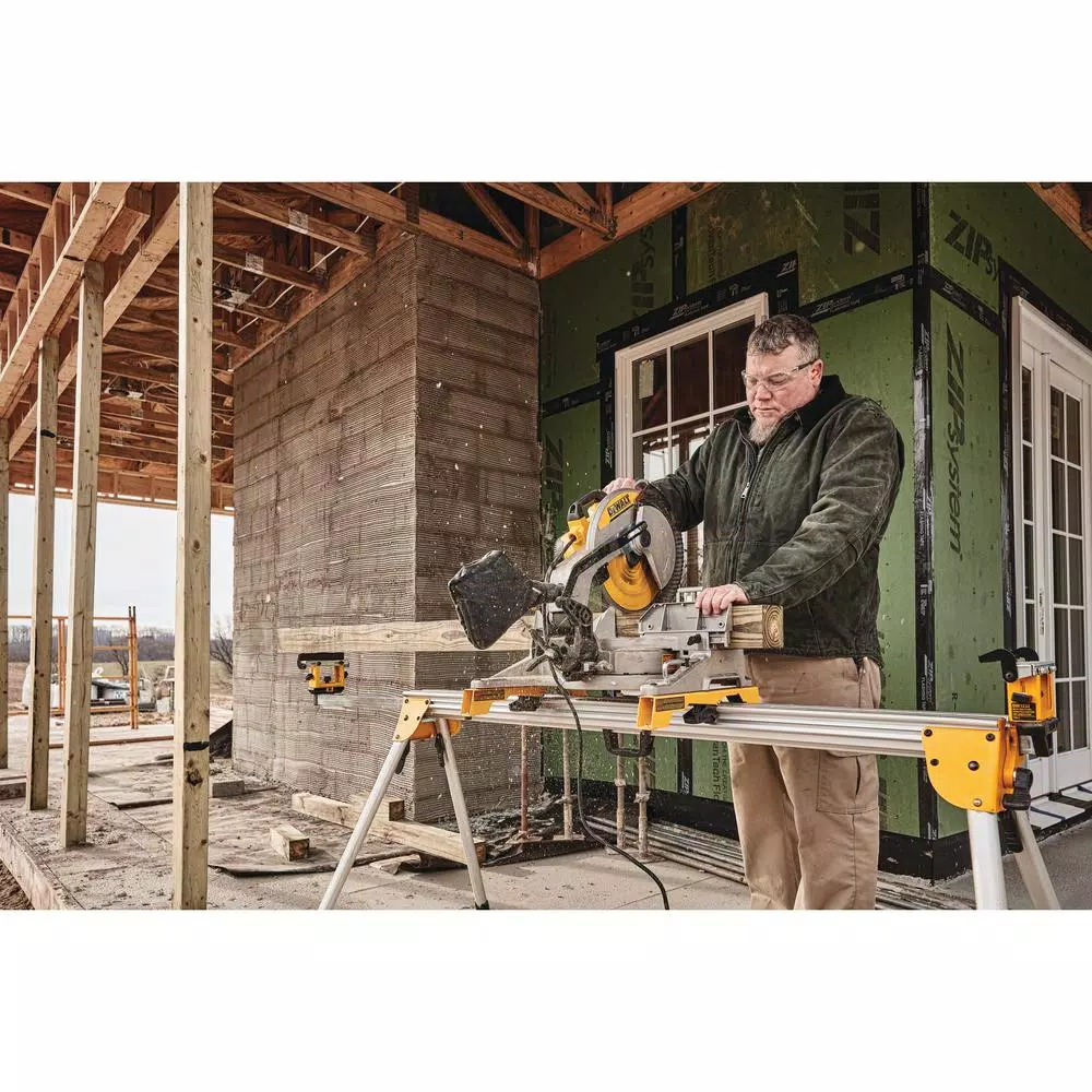DEWALT 12 in. Corded Single Bevel Compound Miter Saw with 2-Pack Carbide Blade Set