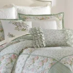Laura Ashley Harper Green Floral Cotton 18 in. x 18 in. Throw Pillow thumbnail 3