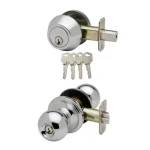 Copper Creek Soft Contemporary Polished Stainless Steel Entry Door Knob and Deadbolt Combo Set thumbnail 1