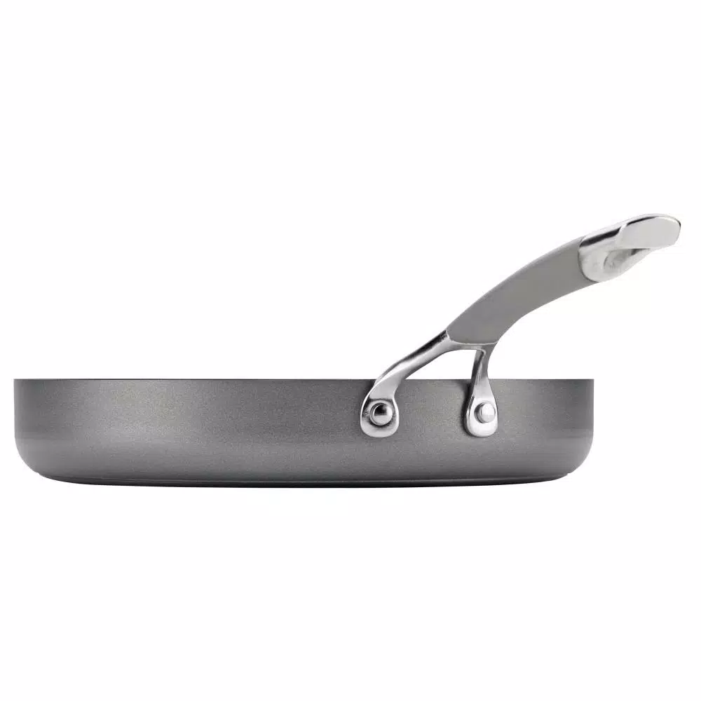 Circulon Elementum 11 in. Hard-Anodized Aluminum Nonstick Grill Pan, Oyster Gray
