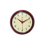 Infinity Instruments 9.5 in. Red Retro Round Metal Wall Clock thumbnail 3