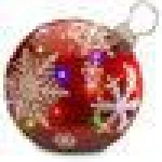 National Tree Company 18 in. Pre-Lit Red Ball Ornament Sculpture with Multicolor LED Lights thumbnail 2