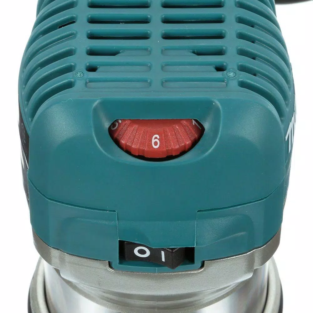 Makita 1-1/4 HP 6.5 Amp Corded Compact Router with Variable Speed and Quick-Release Fixed Base