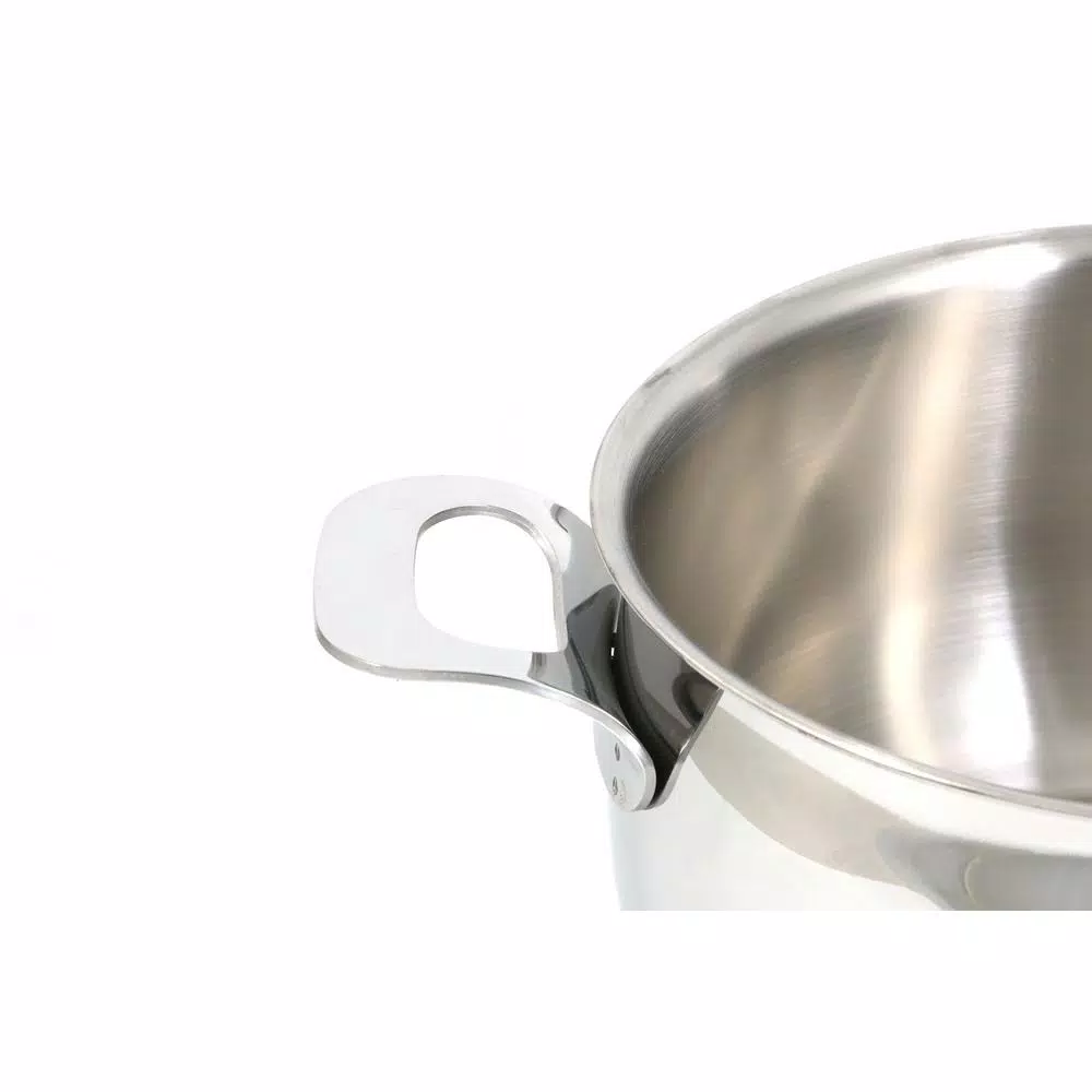 ExcelSteel Made in Italy 4 Qt Stainless Steel Stockpot Set with Sandwich Base, Induction Ready