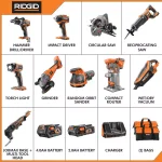 RIDGID 18V Cordless 10-Piece Combo Kit with 4.0 Ah & 2.0 Ah Batteries, Charger, and Bag thumbnail 2