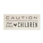 Stupell Industries Caution Free Range Children Wood Wall Art, 7 x 17 in. thumbnail 1
