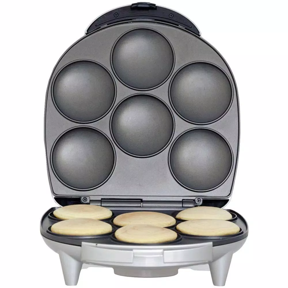 Brentwood Appliances AR-136 6-Piece Nonstick Arepa Maker, Silver Countertop Specialty Grill