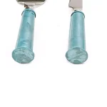 Mind Reader 4-Piece Stainless Steel Cheese Knife Set with Blue Galvanized Handles thumbnail 6