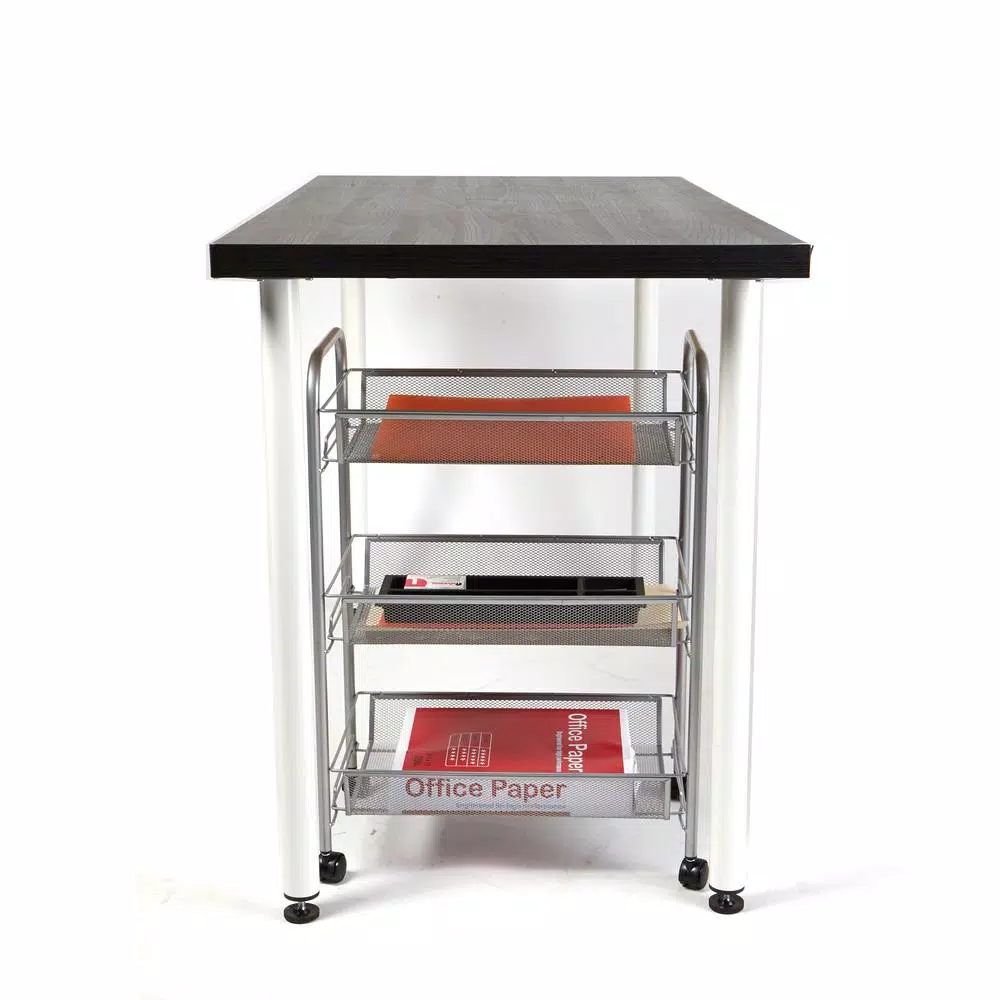 Mind Reader 3-Tier Rolling Silver Metal Mesh Storage Cart with 360° Casters