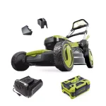 Sun Joe iON100V-21LM 21 in. 100V Cordless Self-Propelled Walk-Behind Lawn Mower Kit with 5.0 Ah Battery and Charger thumbnail 1