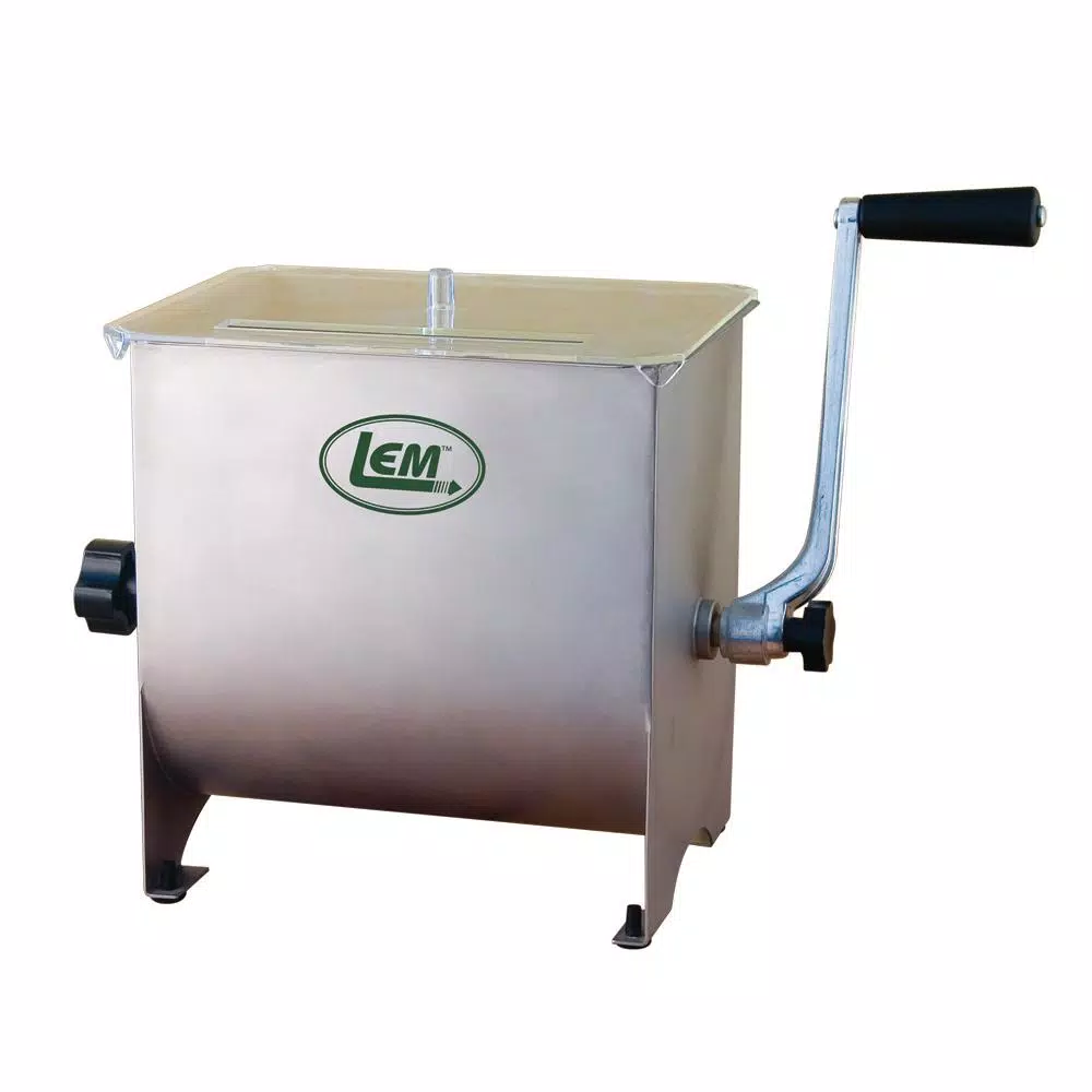 LEM 10 Qt. Manual Stainless Steel Meat Stand Mixer with 4 Paddles