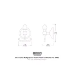 Delta Alexandria Double Towel Hook - Chrome and White thumbnail 5