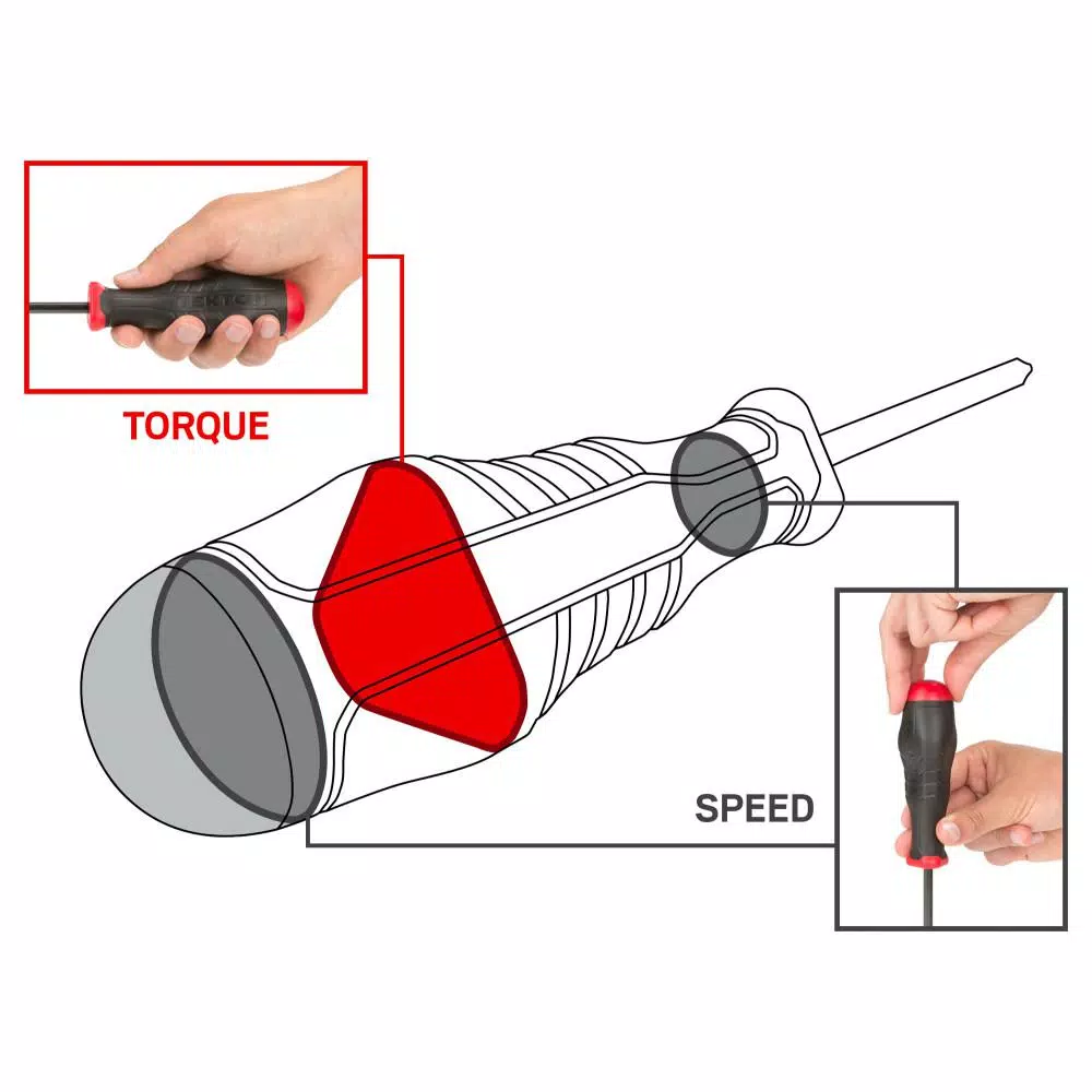 TEKTON 4-Piece Screwdriver Set with Three-Sided Ergonomic Handles