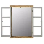 Aspire Home Accents Pueblo Distressed Wood Windowpane Accent Mirror - Medium Brown & Blue-Gray thumbnail 3