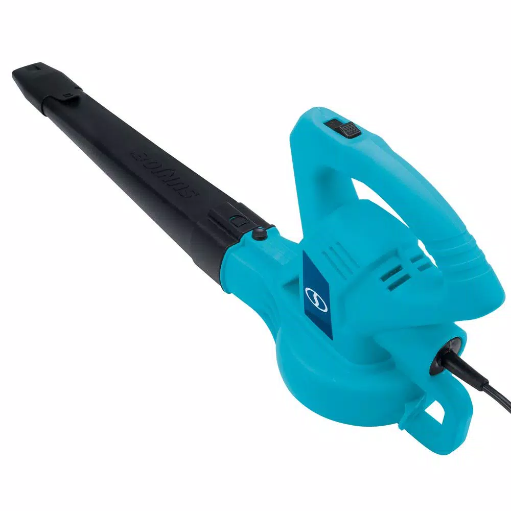 Sun Joe 10 Amp Electric Handheld Leaf Blower, 215 MPH, 240 CFM, 2-Speed, Blue