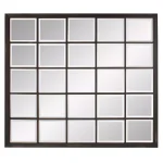 Unbranded Oil Rubbed Bronze Beveled Glass Windowpane Style Accent Mirror, 34 in. x 38 in. thumbnail 6