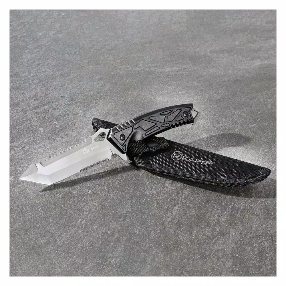 Sheffield REAPR Javelin Fixed Blade Knife with 5 in. Serrated Chisel Tanto Blade