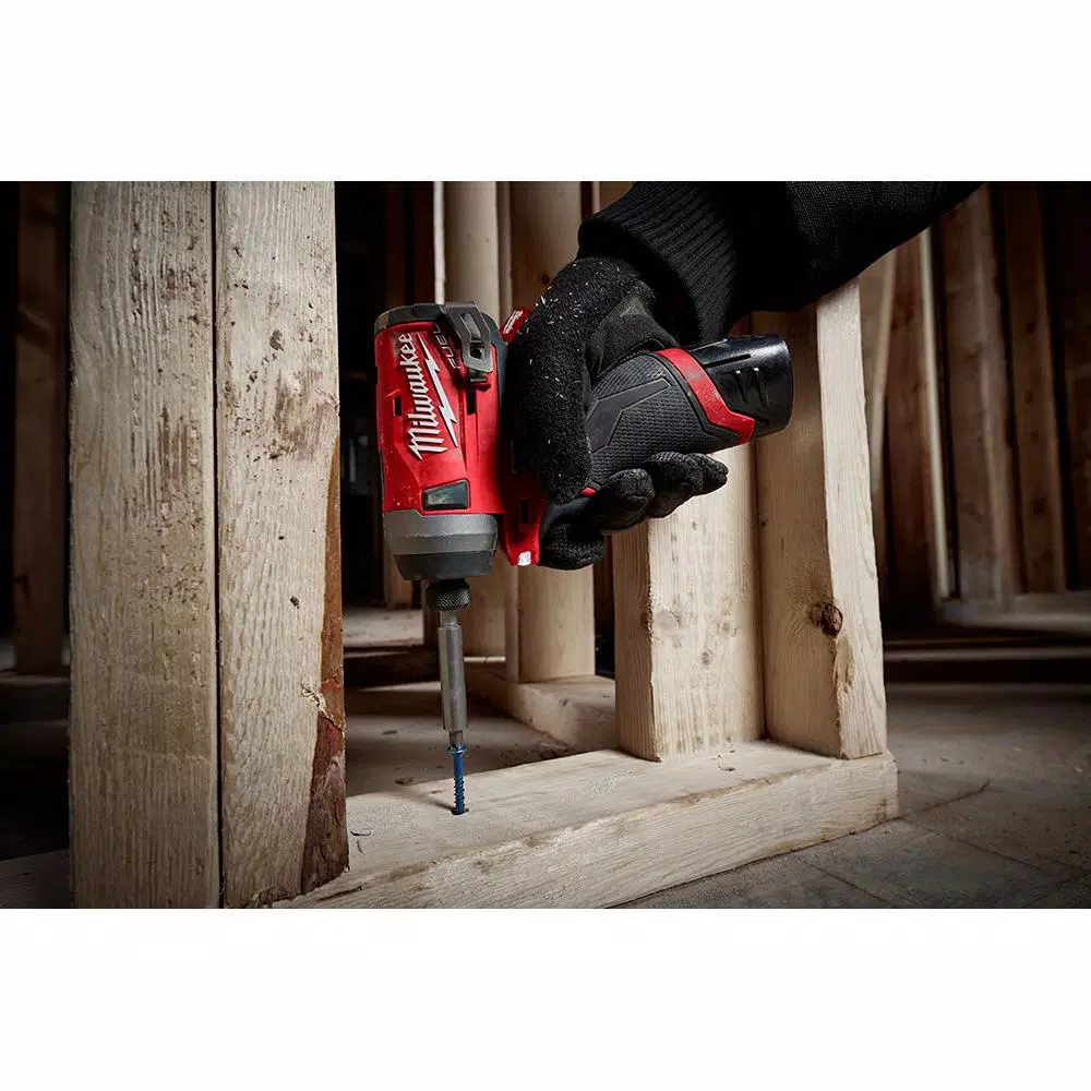 Milwaukee M12 FUEL 12V Li-Ion Brushless 4-Tool Combo Kit with Hammer Drill, Impact Driver, Ratchet & Inflator