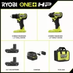 RYOBI ONE+ HP 18V Compact Brushless 2-Tool Combo Kit with 1/2 in. Drill/Driver and 1/4 in. Impact Driver thumbnail 2