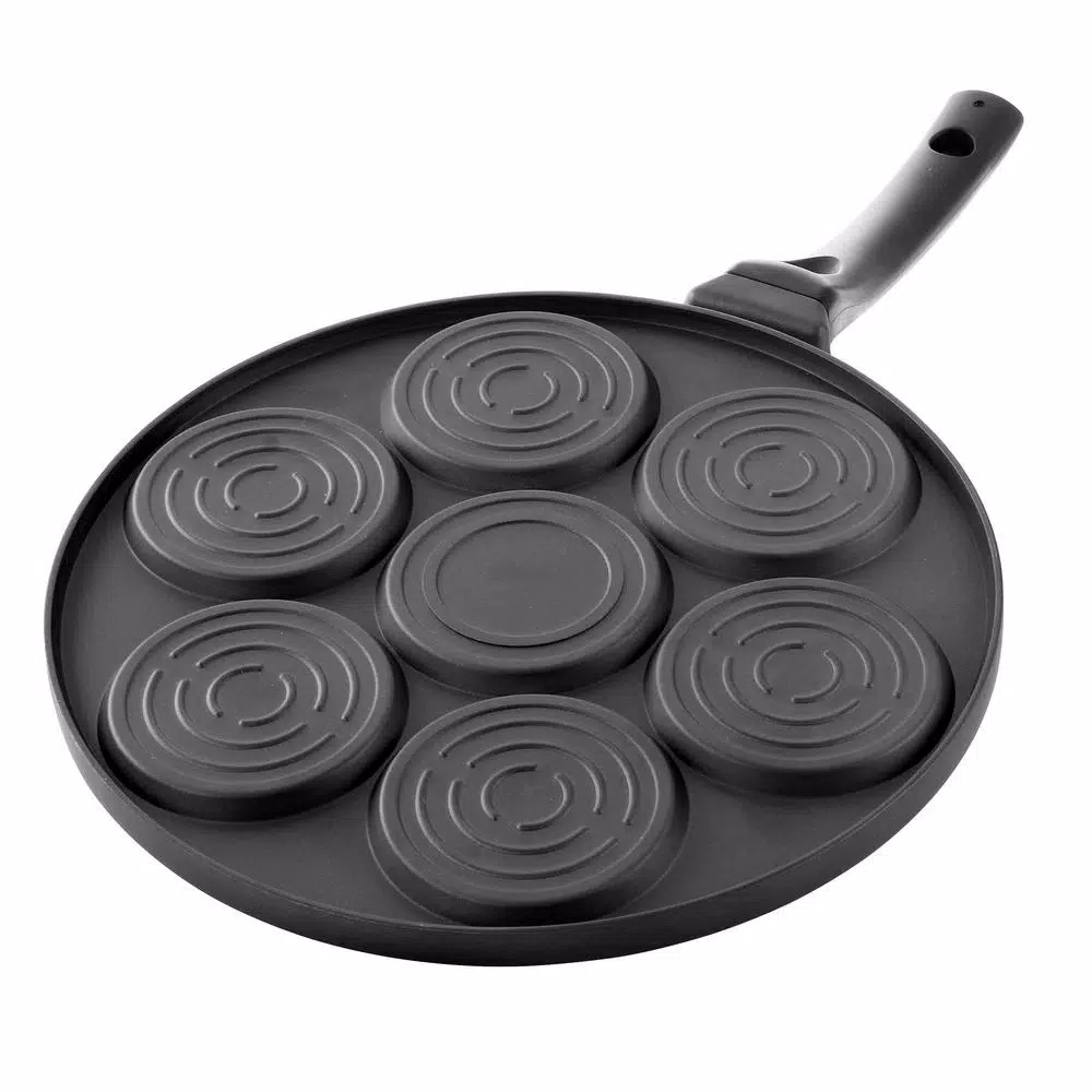MegaChef Smiley Face Mini Pancake Maker - 7 Emoji Mold Aluminum Pan