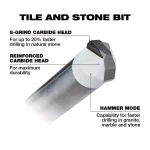 Milwaukee 1/8 in. Carbide Tipped Masonry Drill Bit for Tile, Stone, Granite, and Glass thumbnail 3