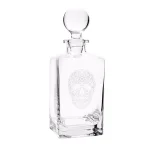 Cathy's Concepts 10 in. Sugar Skull 32 oz. Square Whiskey Decanter with Glass Domed Topper thumbnail 3