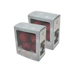 Unbranded Starlite Creations 4-Piece Red Tinsel LED Christmas Ornament Set, 36 Lights, 4 in. thumbnail 2