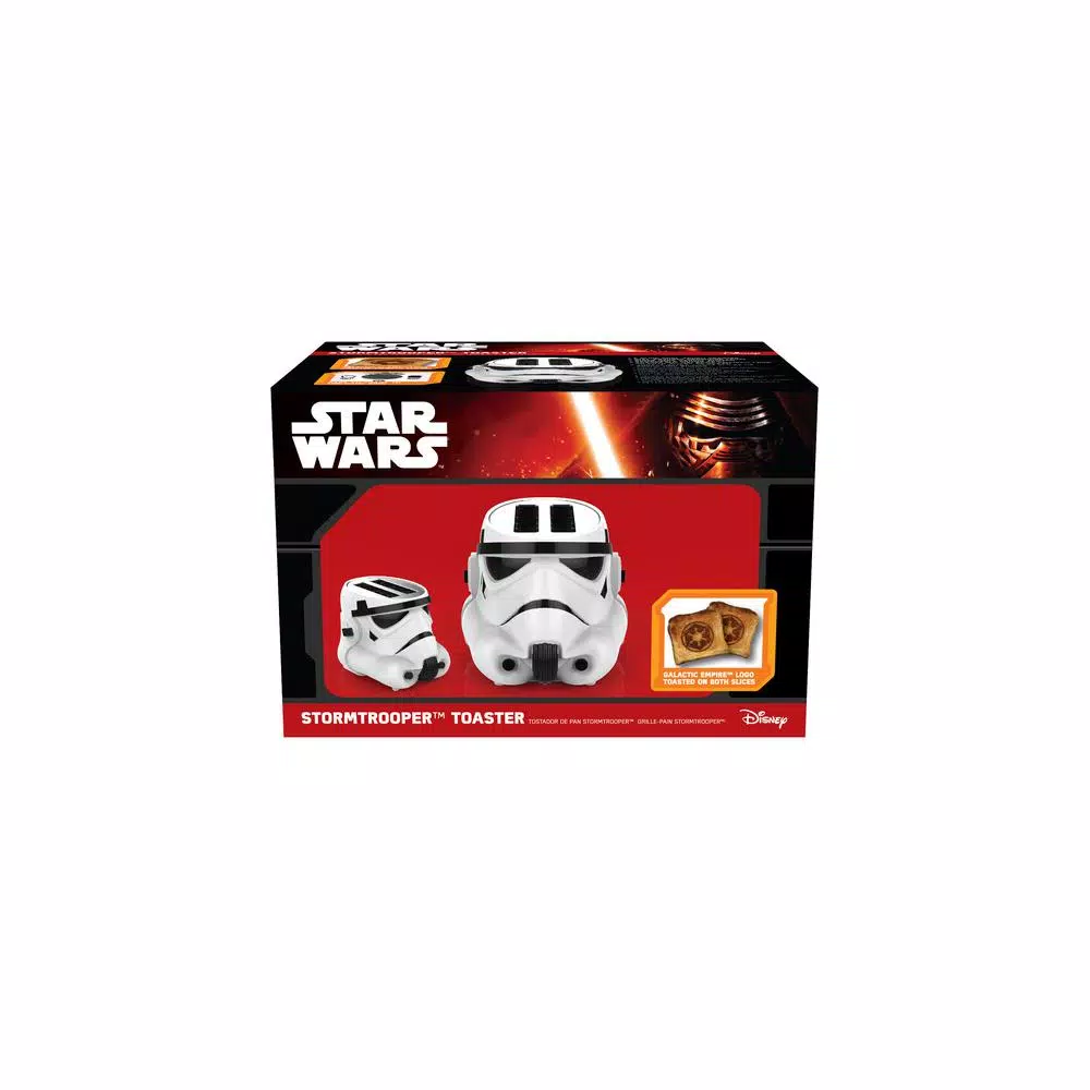 Pangea Brands Star Wars Stormtrooper 2-Slice White Toaster with Galactic Empire Logo Toasting