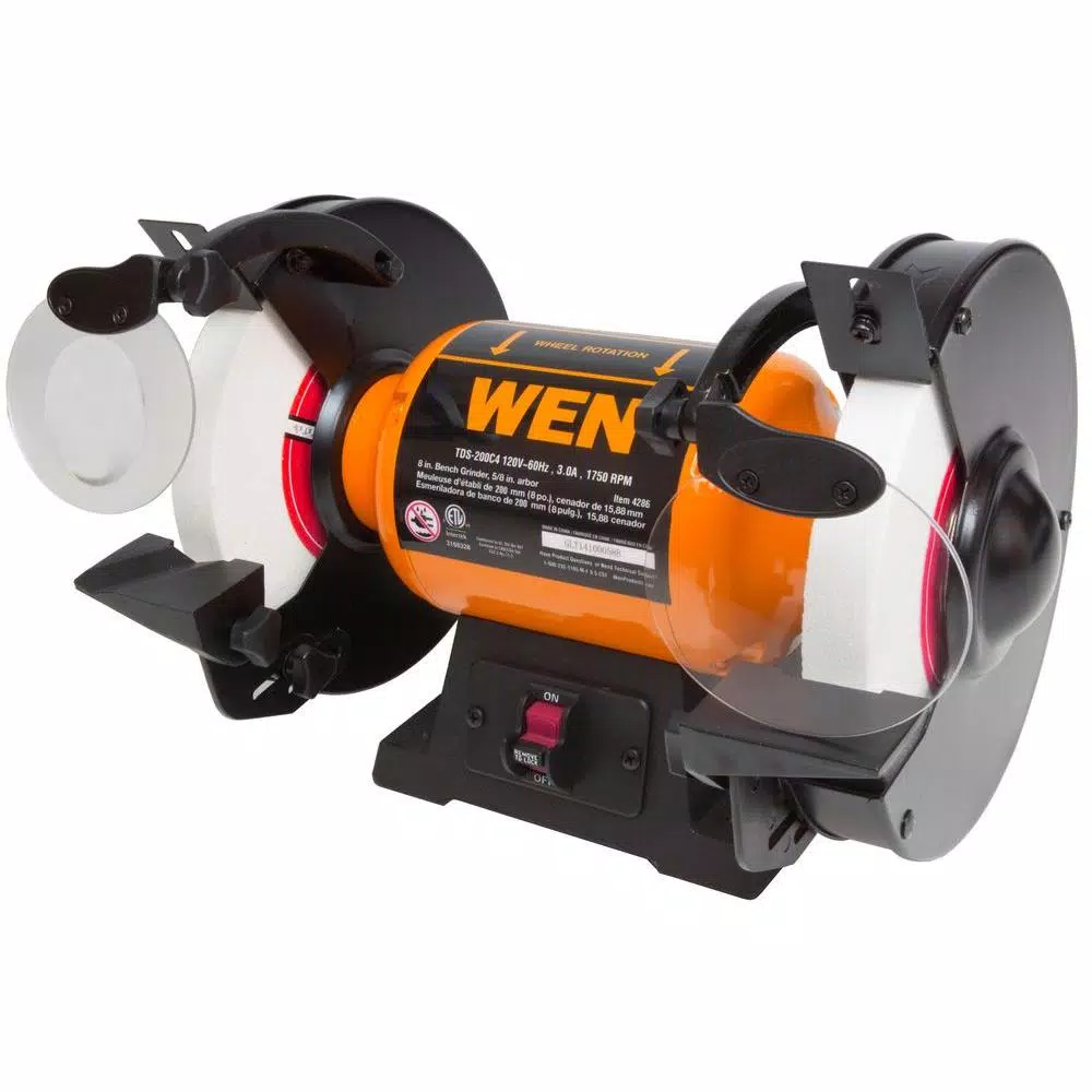 WEN 8 in. Slow Speed Bench Grinder, 120-Volt, 3 Amp, 1750 RPM