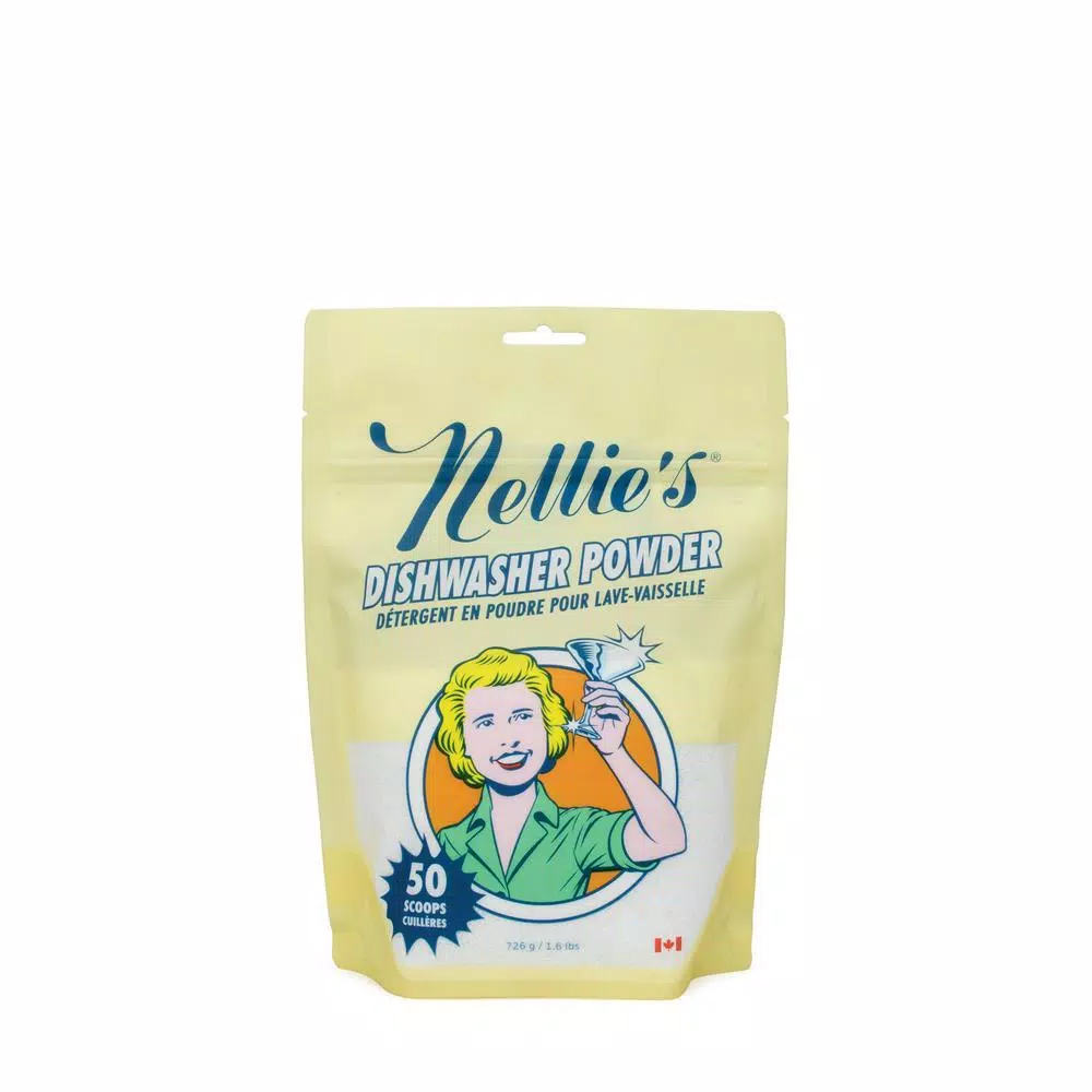 Nellie's Dishwasher Powder Detergent, Plant-Based & Biodegradable, 1.6 lbs