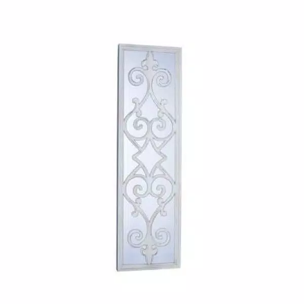 Household Essentials White Decorative Scroll Wall Mirror - Large Rectangular Accent Mirror (46.75 in. x 13.38 in.)