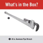 RIDGID 848 48 in. Aluminum Straight Pipe Wrench thumbnail 2