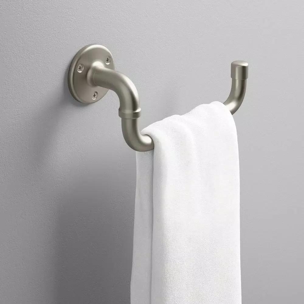 KOHLER Worth 10 in. Single Towel Bar in Brushed Nickel