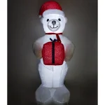 Fraser Hill Farm 8 ft. Pre-Lit Plush Polar Bear Christmas Inflatable Decoration thumbnail 5