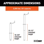 CURT A-Frame Trailer Jack with Top Handle, 5,000 lbs. Capacity, 14 in. Travel thumbnail 2
