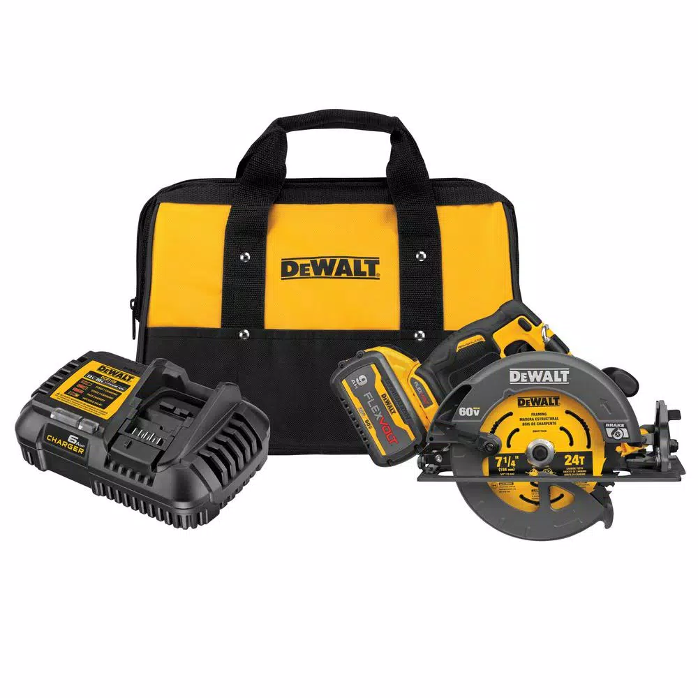 DEWALT FLEXVOLT 60V MAX 7-1/4 in. Brushless Circular Saw & 20V MAX High Torque Impact Wrench Combo Kit