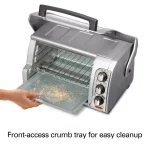 Hamilton Beach Easy Reach 1200W 4-Slice Silver Toaster Oven with Roll Top Door thumbnail 4