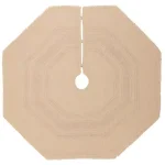 VHC Brands 55 in. Red Vintage Burlap Stripe Farmhouse Christmas Tree Skirt thumbnail 2