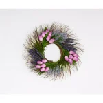 Worth Imports 22 in. Purple Tulip and Lavender Silk Flower Wreath on Natural Twig Base thumbnail 1