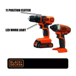 BLACK+DECKER 20V MAX Lithium-Ion Cordless Drill/Driver and Impact Driver 2-Tool Combo Kit thumbnail 2