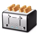 Boyel Living 1650W 4-Slice Wide Slot Toaster with Dual Independent Control Panels, Stainless Steel thumbnail 2