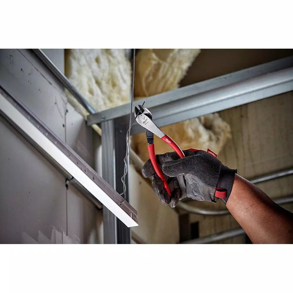 Milwaukee 8 in. Angled Head Diagonal Cutting Pliers with Dipped Grip