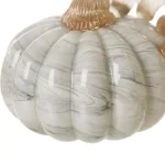 Glitzhome Gray Marble Glass Pumpkin Set of 2 - Handmade Tabletop Decoration thumbnail 4