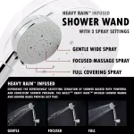 ANZZI 57 in. Monsoon Full Body Shower Panel System with Mahogany Deco-Glass & Chrome Trim thumbnail 8