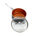 Gotham Steel 3 qt. Aluminum Ti-Ceramic Nonstick Sauce Pan with Glass Lid thumbnail 1